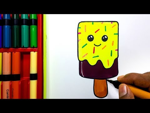 ice cream drawing and coloring - Lesson 162