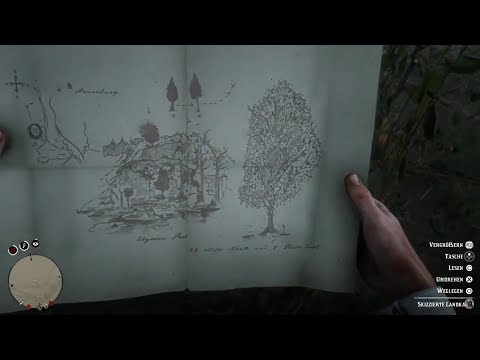 Red Dead Redemption 2 Elysian Pool Treasure Location Sketched Map - Elysian Pool Schatz Fundort