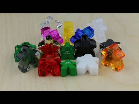 Meeple, Large, Acrylic, Transparent, White video