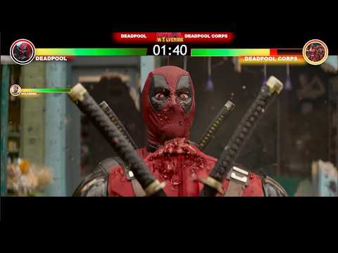 Deadpool & Wolverine - Deadpool and Wolverine vs Deadpool Corps Fight Battle with healthbars