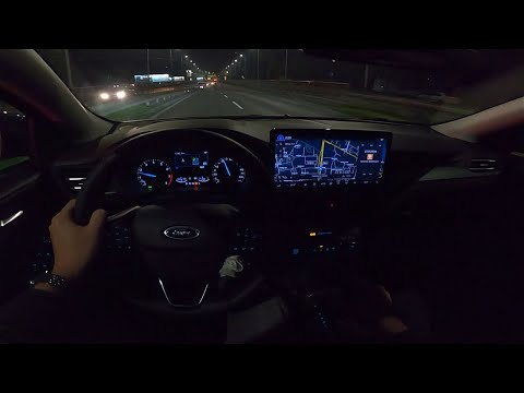 2022 Ford Focus Active [1.0, 125 hp] POV Driving at NIGHT (LED lights, Interior light) #35 CARiNIK