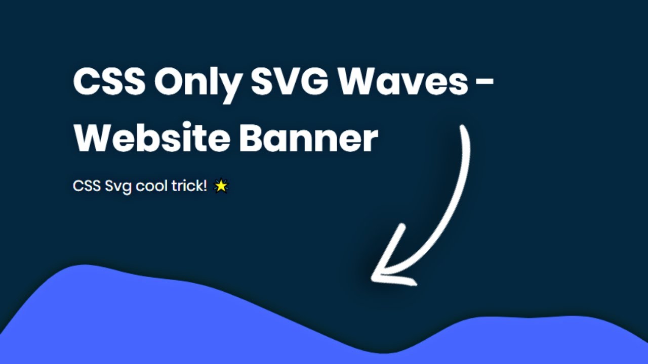 CSS Wavy  Website Banner | Using SVG