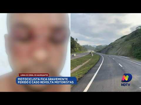 Linha de cerol causa acidente grave com motociclista em Navegantes