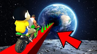 SHINCHAN AND FRANKLIN TRIED THE IMPOSSIBLE BIKE IN SPACE CHALLENGE GTA 5