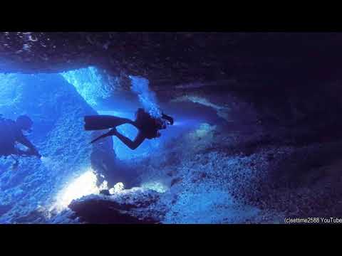Scuba Diving in the 40 mt. Deep Caves of Ustica Island, Sicily, Italy