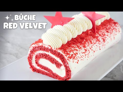 Red Chocolate Yule Log with Vanilla