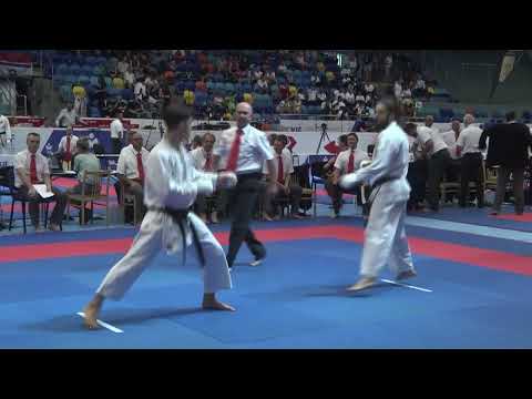 SKIF World Championship 2019 HK (CZ) - QF kumite men -75 kg I.Polyzoidis (GRE) x G.Hodges (CHI) 1:3