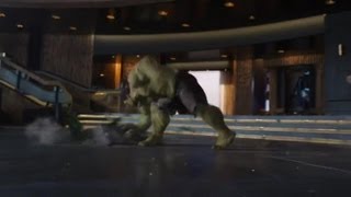 The Avengers : Funny Hulk moments : Loki Smash, Thor Punch and Ironman scream HD