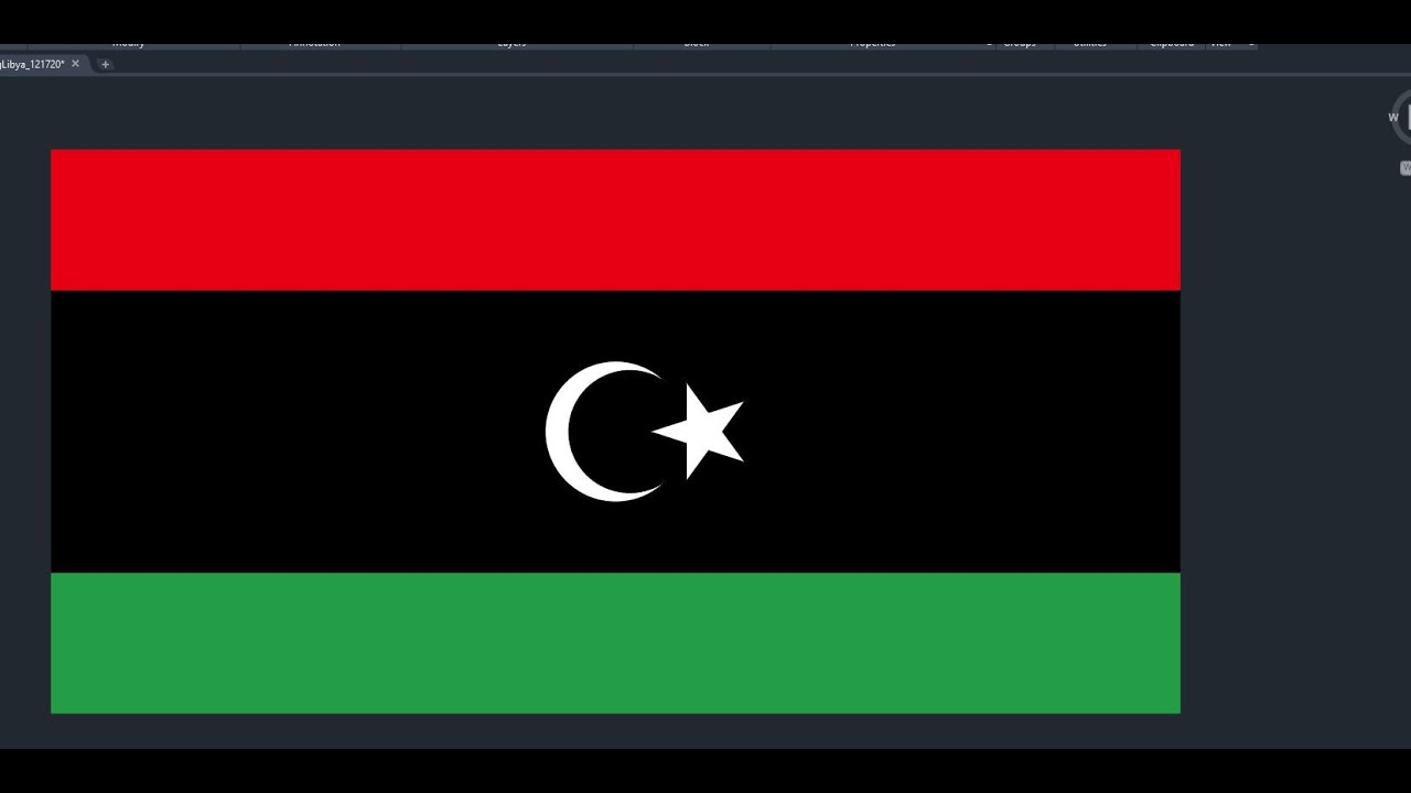 AutoCAD Time Attack:  The Flag of Libya | National Anthem | Independence Day | عيد استقلال ليبيا