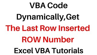 Excel VBA Userform Get Last Row Number Dynamic Range