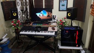 My Home Studio Tour|Cheap budget setup,Laptop,monitor,midi,guitar,acoustic treatment,soundcard,mic🎵