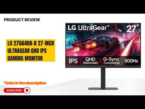 LG 27G640A-B 27-inch Ultragear QHD (2560 x 1440) IPS Gaming Monitor, 300Hz, 1ms, NVIDIA G-Sync, AMD FreeSync Premium, VESA DisplayHDR 400, HDMI 2.1, USB Type-C, Tilt/Height/Swivel/Pivot Stand, Black video review thumbnail