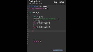 Best pattern tutorial ll C++ programming language ll 💯💯#short #coding