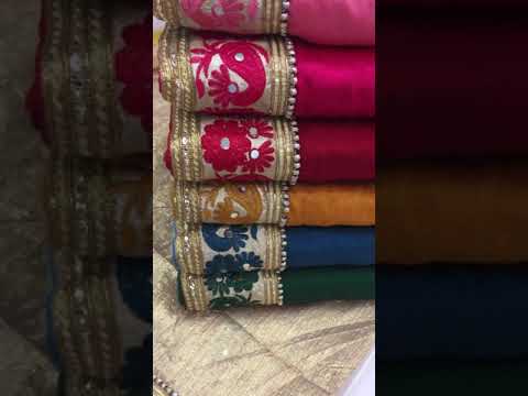 NIVAH FASHION SATIN EMBROIDERY BEADS BORDER WORK SAREE || K663 || #EMBROIDERYSAREE2021