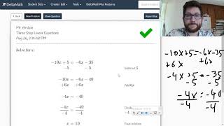 DeltaMath Two Step and Three Step Equations