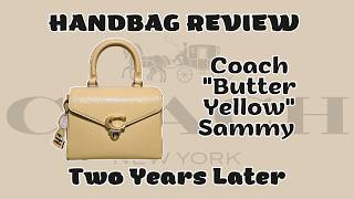 Butter Yellow Coach Sammy Bag Review: 2 Year Wear & What Fits