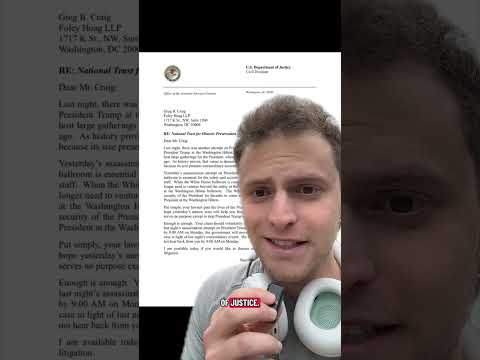 Blanche demands end to lawsuit stopping ballroom construction.