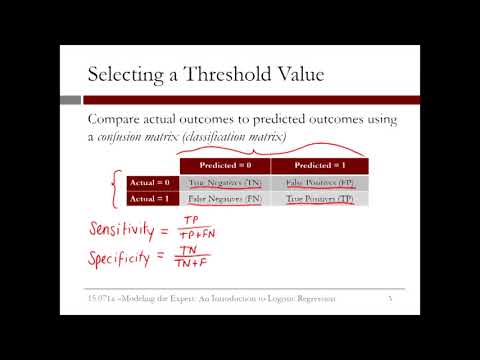 3.2.8 Introduction to Logistical Regression - Video 5: Thresholding