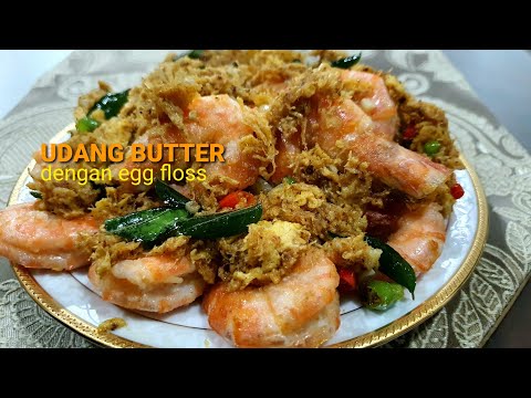 Resepi Udang Goreng Butter Egg Floss || How To Make Butter Prawns with Egg Floss