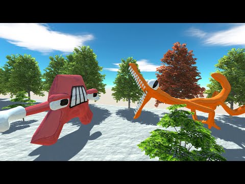 Who Will Win? Rainbow Friends Orange vs Alphabet A - Animal Revolt Battle Simulator