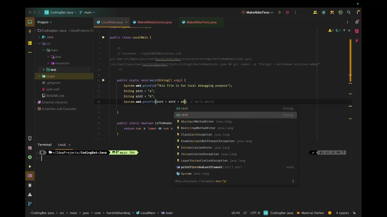 CodingBat Java | String-1 Section | makeAbba
