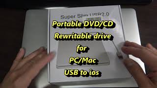 Portable external DVD/ CD drive for PC/ Mac - Plug & Play #externalDVDCDdrive