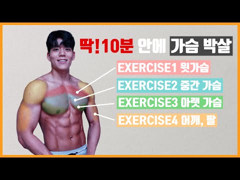 Lv.4 10분 만에 집에서 가슴 작살내는 루틴 (누구나 쉽게 가능) [10mins Intense Chest Workout]