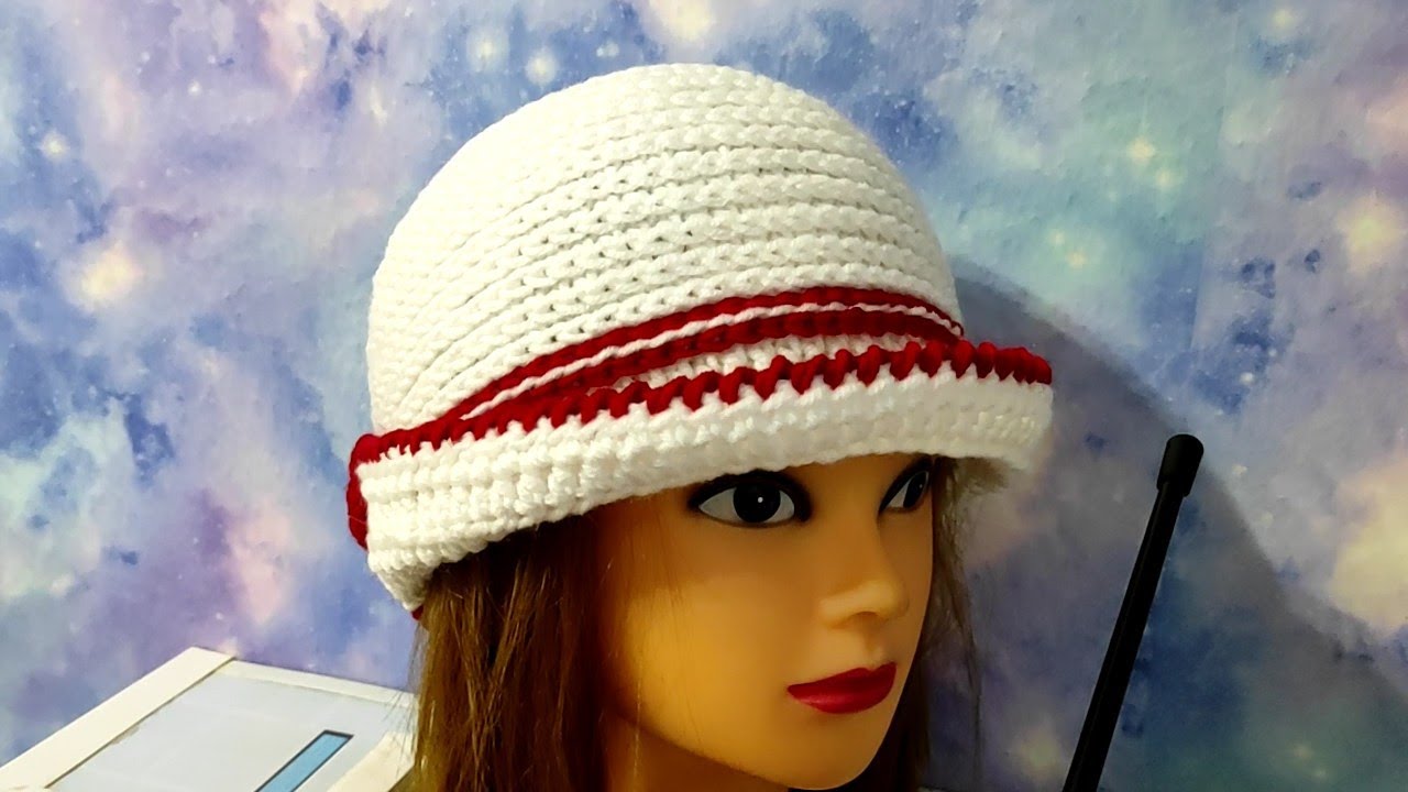 Кепка шляпка крючком. Видео для начинающих.