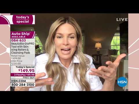 BeautyBio GloPRO White Tool w/Skin Icing Rollers   Clean...