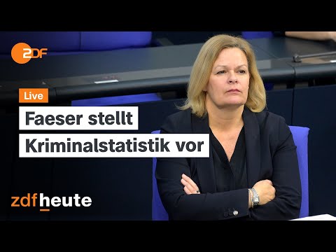 LIVE: Faeser zur polizeilichen Kriminalstatistik 2023: Zahlen gestiegen