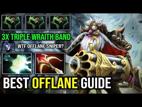 TRIPLE Wraith Band First Item | EPIC Offlane Pro Sniper Craziest Electric Mjollnir + Daedalus Dota 2