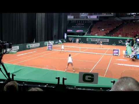Valeria Solovyeva gets lucky - Unique drop shot in doubles