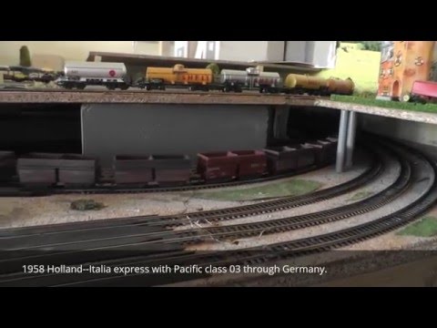 Trainmania in the living room. US, German and Dutch trains of mainly the 50's and 60's