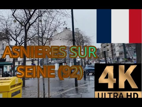 Asnières sur Seine (92) [4k] 344eme video - Banlieue nord de Paris