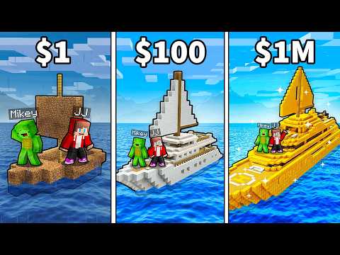 JJ and Mikey: From POOR To RICH Yacht in Minecraft - Maizen