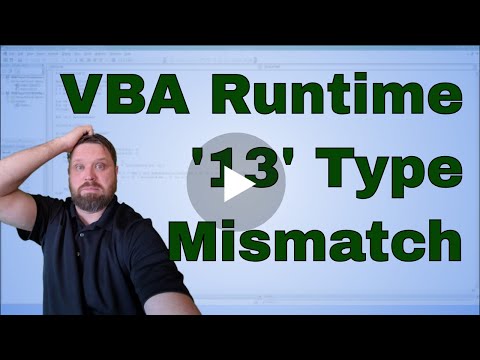 VBA Run-Time Error '13' Type Mismatch