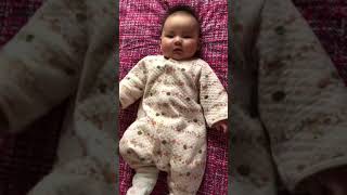 四ヶ月の赤ちゃん 本気出す前の顔がすごいw