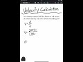 Velocity Calculation Basic Example