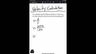Velocity Calculation (Basic Example)