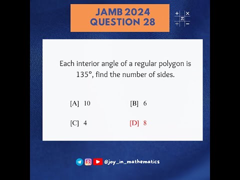 2024 JAMB Mathematics PQ (Q28)