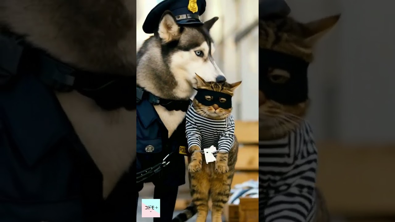 【おしごとシリーズ】シベリアンハスキー　警察の一日 　#犬 #dog # animals