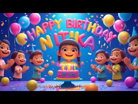 Happy Birthday NITIKA 🎂 | Fun Kids Cartoon Birthday Song | Birthday Party Animation | Kiddy Wonders