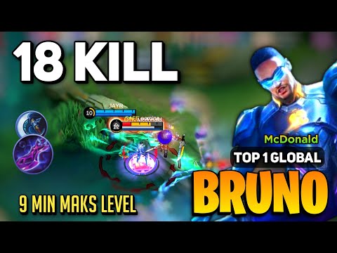 FAST FARM! Bruno Best Build 2023 [ Bruno Gameplay Top 1 Global ] By McDonald  - Mobile Legends