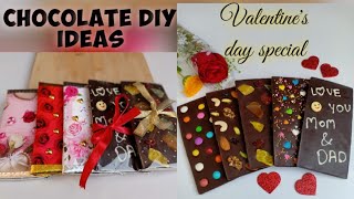 Valentine's Day  Special Chocolate | How to make homemade chocolate Bar and DIY Packing
