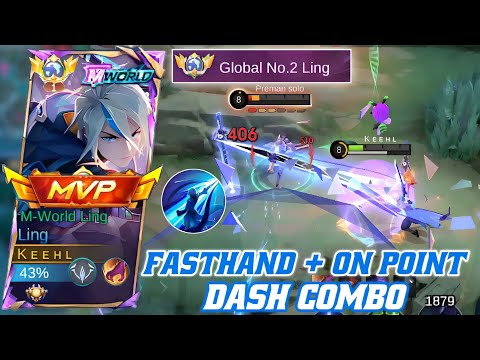 LING PERFECT GAMEPLAY! FASTHAND + ON POINT DASH COMBO! TOP GLOBAL LING GAMEPLAY - MOBILE LEGENDS