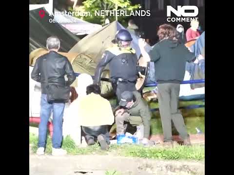 Police break up pro-Palestinian demonstration camp in Amsterdam #nocomment