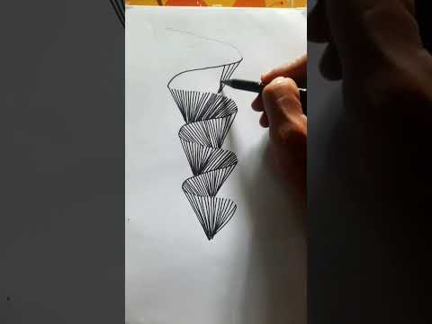 cara menggambar kipas spiral|| how to draw spiral fan #ytshorts #shorts #art