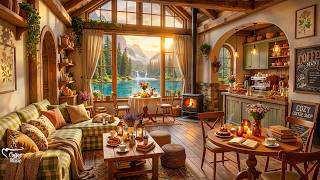 Morning Soft Jazz in Mountain Cabin 🌲~ Peaceful Background Music to Relax Your Body & Mind