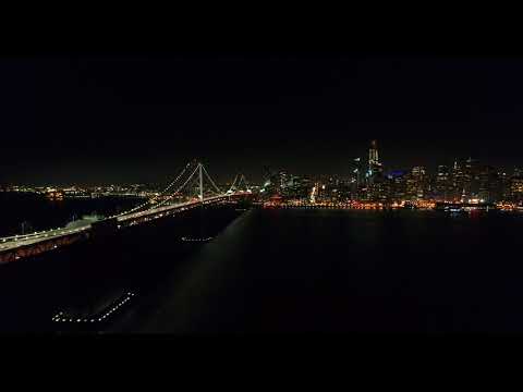 4k Drone Video of San Francisco at Night