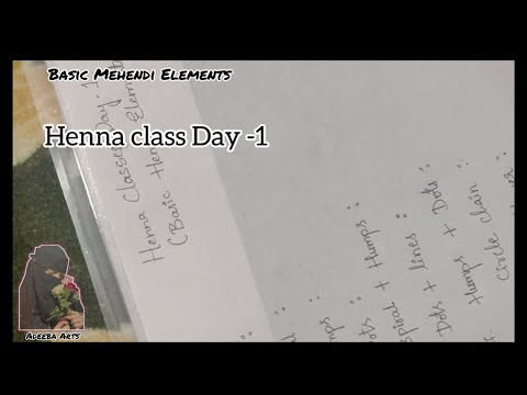 Mehendi (Henna) Classes Day -1 || Henna Tutorial by Adeeba ||Basic Mehendi Elements /learn henna 
